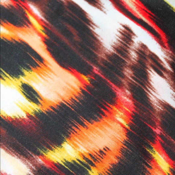 y2k Black/Red Fire Cheetah Print Ruched Tank Top - Picture 4 of 8